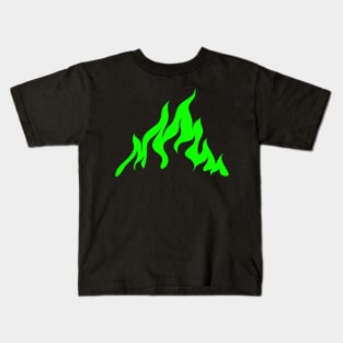 Neon Green Flames Kids T-Shirt